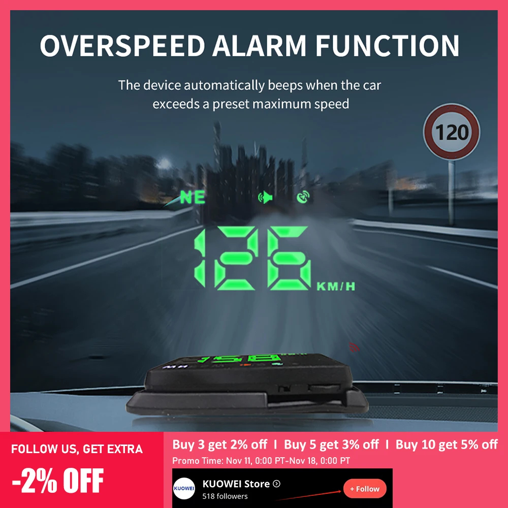 Universal H1 Car Digital GPS Speedometer HUD Windshield Projector Head Up  Display for All Cars Trucks Over Speed Alarm - INTERAUTO